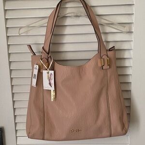 Jessica Simpson Blush Tote Bag with Gold Details